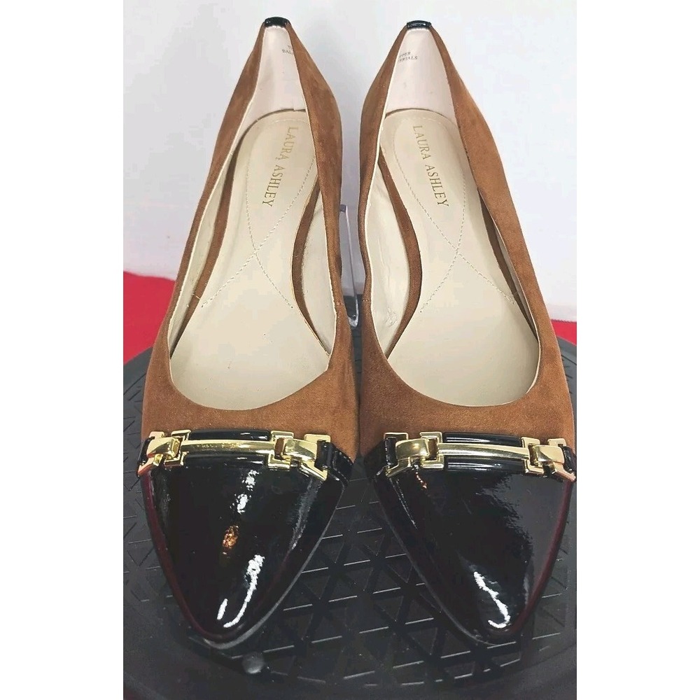 Laura Ashley LA LANCA Women's Size 8.5 M Slip On Black Brown Flats shoes